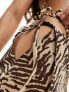 Фото #3 товара Candypants zebra print low rise maxi beach skirt in brown