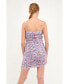 Фото #2 товара Women's Floral Mesh Mini Dress with Ruched Detail