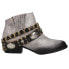 Фото #1 товара Corral Boots Harness Studded Round Toe Pull On Ankle Booties Womens Grey Casual