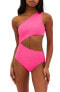 Фото #1 товара Beach Riot Celine Womens One-shoulder neck One-Piece Swimsuit Pink Size XL