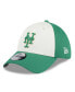 Фото #1 товара Men's White, Green New York Mets 2024 St. Patrick's Day 39THIRTY Flex Fit Hat