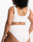 ASOS DESIGN Curve mix and match square neck crop bikini top in white