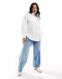 COLLUSION Plus poplin oversized shirt in white