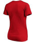 ფოტო #2 პროდუქტის Women's Red Cleveland Indians Team Logo Lockup V-Neck T-shirt