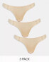 Boux Avenue 3 pack bonded microfibre thong in beige Бежевый, 40 - фото #1