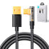 Фото #11 товара Kątowy kabel USB-C - USB do szybkiego ładowania i transferu danych 3A 1.2m czarny