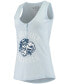 ფოტო #2 პროდუქტის Women's Heathered Carolina Blue North Carolina Tar Heels Relaxed Henley V-Neck Tri-Blend Tank Top