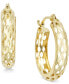 ფოტო #1 პროდუქტის Diamond-Cut Mesh Hoop Earrings in 10k Gold