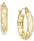 Фото #1 товара Diamond-Cut Mesh Hoop Earrings in 10k Gold