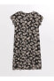 Фото #6 товара Платье женское LCW Grace с короткими рукавами и узором Bisiklet Yaka Среднего размера