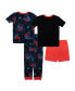 ფოტო #2 პროდუქტის Big Boys Marvel Cotton 4 Piece Pajama Set