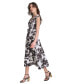 Women's Printed A-Line Midi Dress Черно-белый, 8 - фото #4