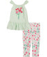 ფოტო #1 პროდუქტის Little Girls Ruche Strap Tunic Top and Printed Capri Leggings, 2 Piece Set