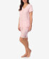 ფოტო #3 პროდუქტის Women's Cap Sleeve Bermuda PJ Set