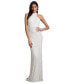 Women's Lattice-Beaded Halter Neck Sheath Wedding Gown