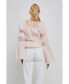 ფოტო #3 პროდუქტის Women's Tie Detailed Shirring Top with Long Sleeves