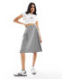 Фото #2 товара ASOS DESIGN knee length pleated midi skirt in grey