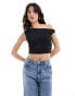 Фото #3 товара Bershka polyamide asymetric top in black