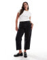 ASOS DESIGN Curve cropped comfort stretch straight leg jean in black