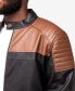 Фото #5 товара Men's Grainy Polyurethane Quilted Sleeves Jacket with Faux Shearling Lining