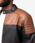 Men's Grainy Polyurethane Quilted Sleeves Jacket with Faux Shearling Lining