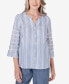 ფოტო #1 პროდუქტის Women's Bayou Pinstripe Embroidered Button Down Top