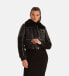 ფოტო #2 პროდუქტის Women's Fashion Jacket, Silky Black With Black Curly Wool