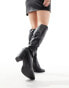 Фото #4 товара London Rebel Paige knee high sock boot in black