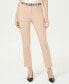 Jm Collection Women's Petite Belted Fly Front Pants Nougat 4P