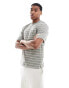 River Island stripe t-shirt in sage