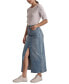 Фото #3 товара Women's Denim Slit-Front Maxi Skirt