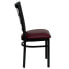 Фото #1 товара Hercules Series Black Window Back Metal Restaurant Chair - Burgundy Vinyl Seat