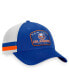 ფოტო #3 პროდუქტის Men's Royal, White New York Islanders Fundamental Striped Trucker Adjustable Hat