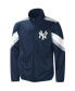 Фото #3 товара Куртка мужская с полной молнией G-III Sports by Carl Banks New York Yankees Earned Run в темно-синем цвете.