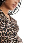 ASOS DESIGN jersey waistcoat in leopard print