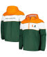 ფოტო #1 პროდუქტის Men's Green Miami Hurricanes Center Line Half-Zip Raglan Hoodie Jacket