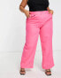 Фото #4 товара Trendyol plus wide leg trousers in pink