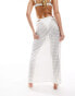 4th & Reckless arles maxi tie side sarong in off white crochet