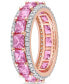 Pink Sapphire (5-5/8 ct. t.w.) & Diamond (5/8 ct. t.w.) Eternity Band in 14k Rose Gold