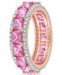 Фото #5 товара Pink Sapphire (5-5/8 ct. t.w.) & Diamond (5/8 ct. t.w.) Eternity Band in 14k Rose Gold