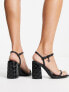 Фото #2 товара River Island embossed block heeled sandal in black