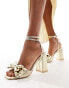 Фото #8 товара Be Mine Veronika heeled sandals in gold