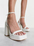Фото #1 товара Glamorous platform heel sandals in white patent
