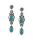 Фото #1 товара Sterling Silver Women s Drop and Dangle Earrings Genuine Gemstone Floral Design