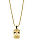 ფოტო #3 პროდუქტის EFFY® Men's Black Spinel Lion Dog Tag 22" Pendant Necklace in 14k Gold-Plated Sterling Silver & Black Rhodium