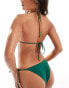 Фото #2 товара Weekday Leash triangle tie bikini top 2-pack in black and green exclusive to ASOS