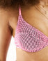 Фото #2 товара Cotton On balconette bra bikini top in pink crinkle