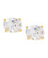 Cubic Zirconia Oval Stud Earrings in 14K Gold Plated