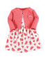 Baby Girls Cotton Dress and Cardigan Set, Coral Watermelon