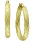 ფოტო #1 პროდუქტის Medium Twist Tube Hoop Earrings in 18k Gold-Plated Sterling Silver, 1.1", Created for Macy's